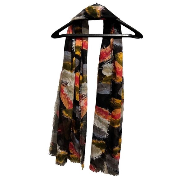 Bohemian Scarf Wrap Womens 71x28 Inch Lightweight Pink  Black Vacation Cruise - Picture 3 of 6